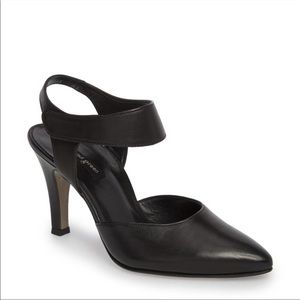 Paul Green Nicolette Pointy Toe Pump Heels Black Leather Womens Size 8